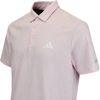 adidas Golf Shirt - Go-To Textured Polo - Clear Pink AW25