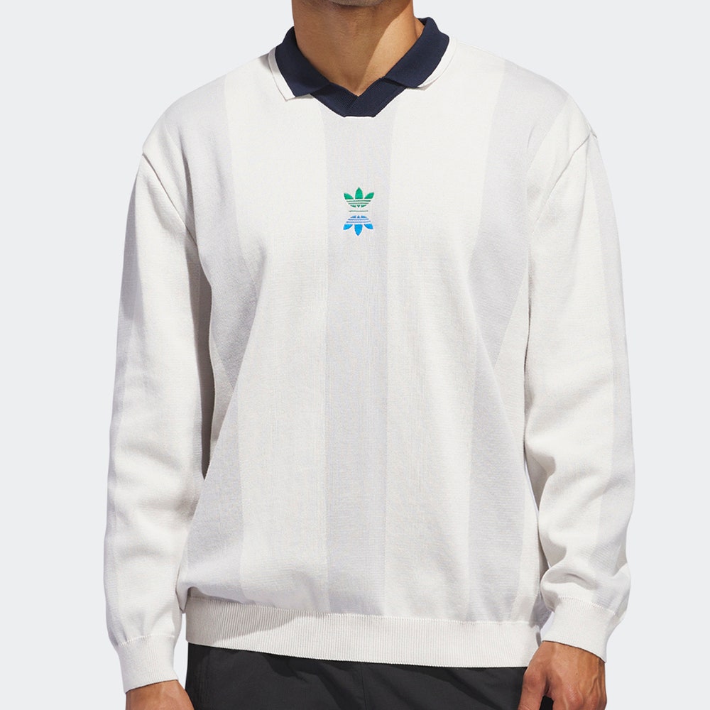 adidas Golf Shirt - Rolling Links LS Knit Polo - Chalk White AW24
