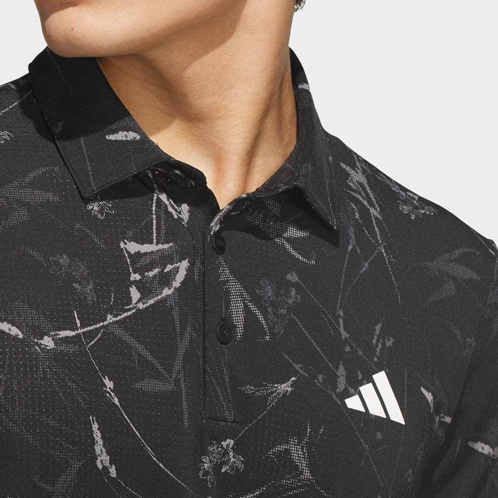 adidas Golf Shirt - U365 CC Mesh Floral Polo - Black AW26