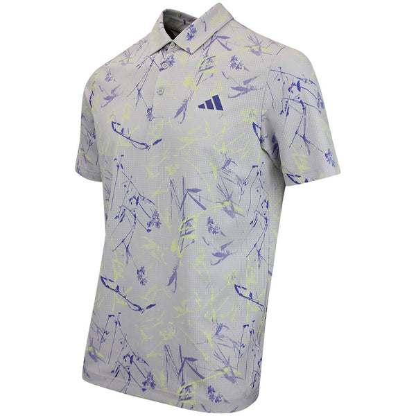 adidas Golf Shirt - U365 CC Mesh Floral Polo - Frozen Lemon AW26