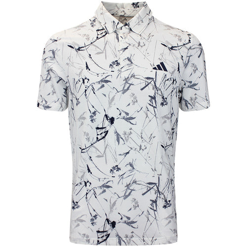 adidas Golf Shirt - U365 CC Mesh Floral Polo - White AW26