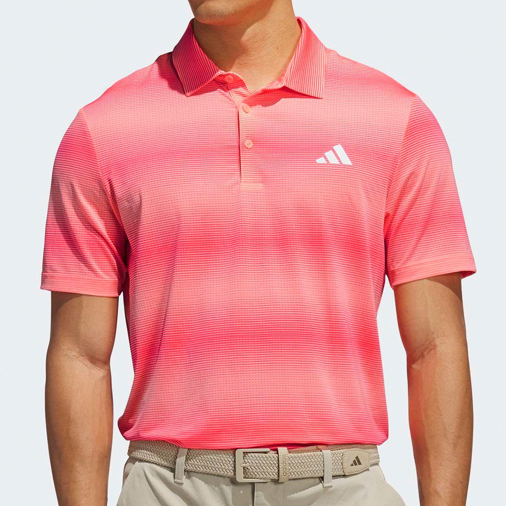 adidas Golf Shirt - U365 CC Mesh Stripe Polo - Frozen Turbo AW26