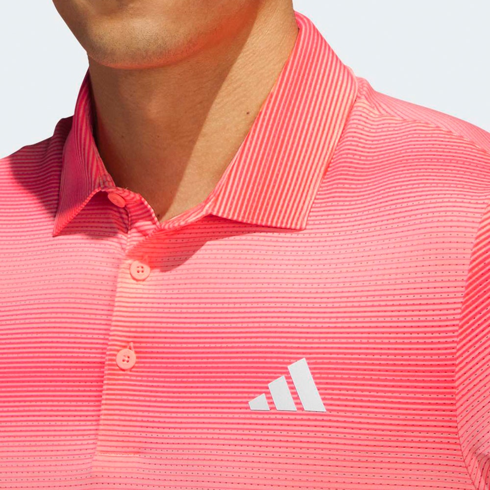adidas Golf Shirt - U365 CC Mesh Stripe Polo - Frozen Turbo AW26