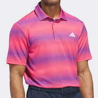 adidas Golf Shirt - U365 CC Mesh Stripe Polo - Pure Turbo AW26