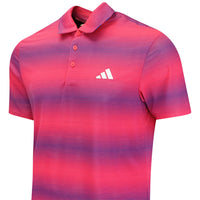adidas Golf Shirt - U365 CC Mesh Stripe Polo - Pure Turbo AW26