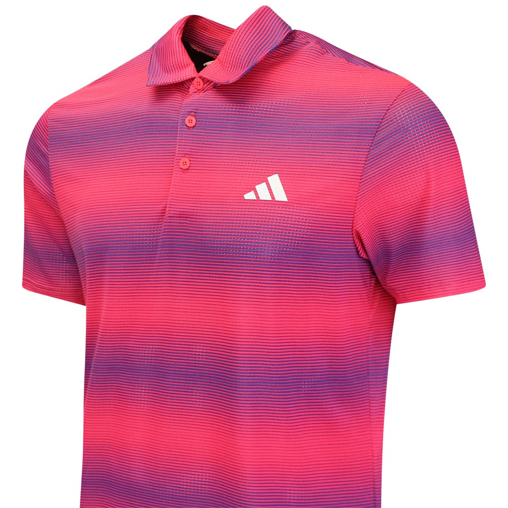 adidas Golf Shirt - U365 CC Mesh Stripe Polo - Pure Turbo AW26