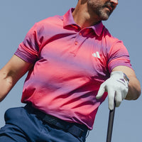 adidas Golf Shirt - U365 CC Mesh Stripe Polo - Pure Turbo AW26
