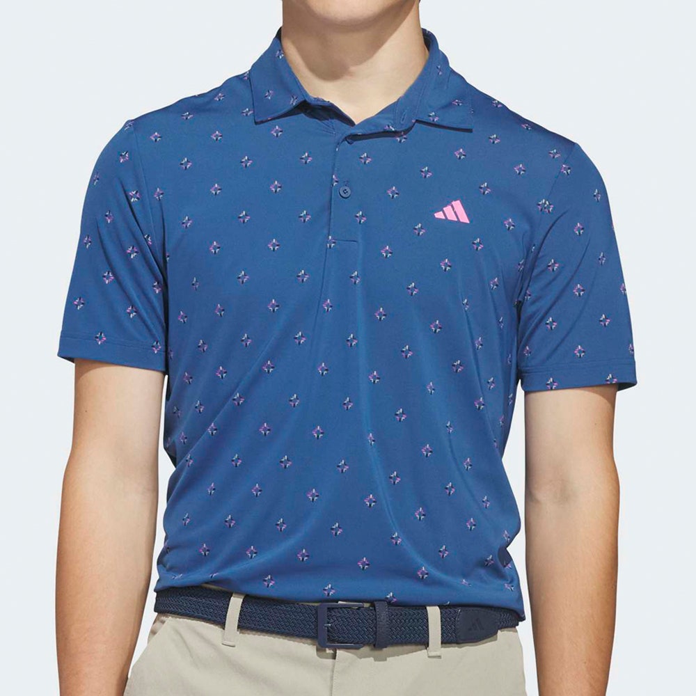 adidas Golf Shirt - U365 Essence Print Polo - Dusky Petrol SS26