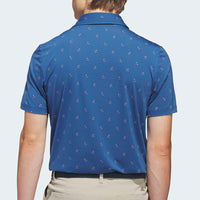 adidas Golf Shirt - U365 Essence Print Polo - Dusky Petrol SS26