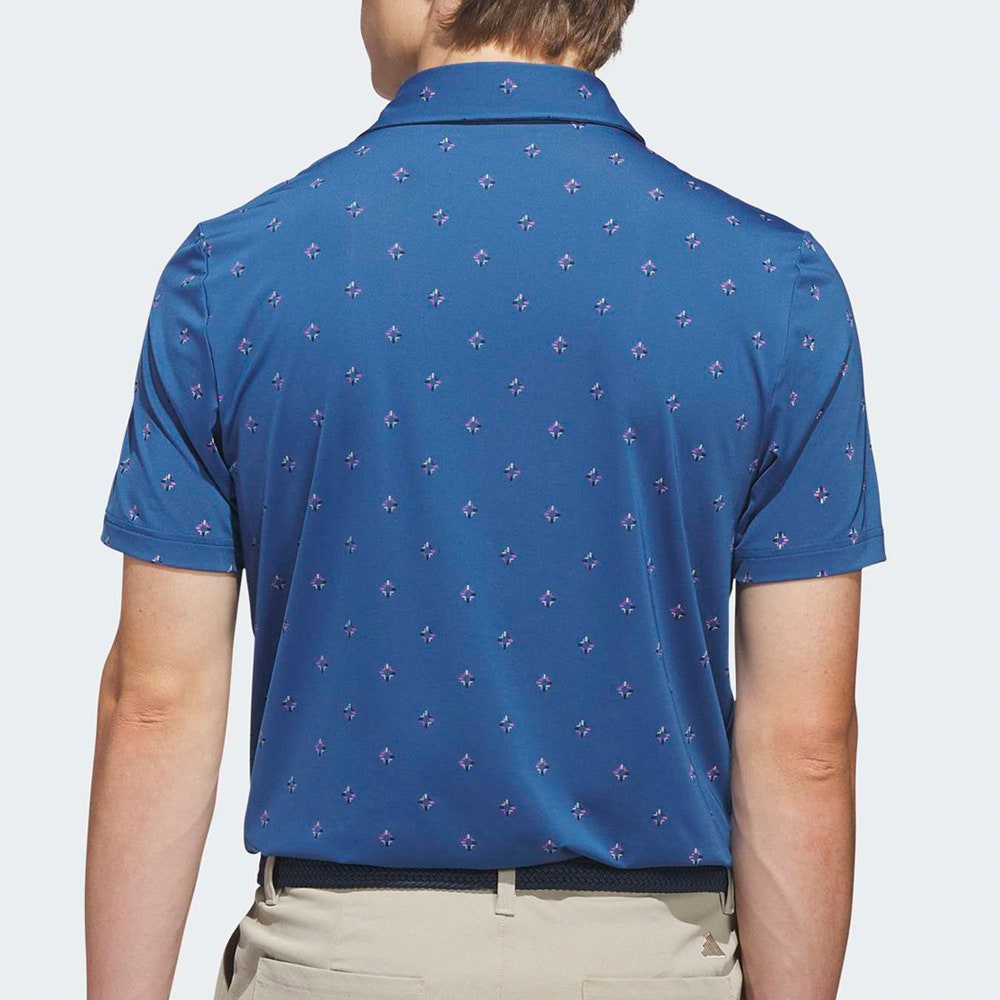 adidas Golf Shirt - U365 Essence Print Polo - Dusky Petrol SS26