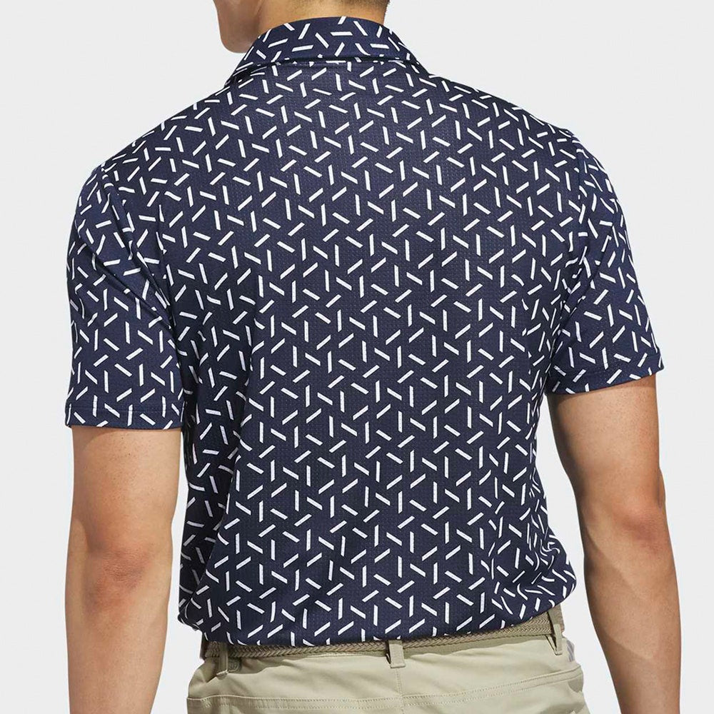 adidas Golf Shirt - U365 Mesh Print Polo - Col. Navy SS26