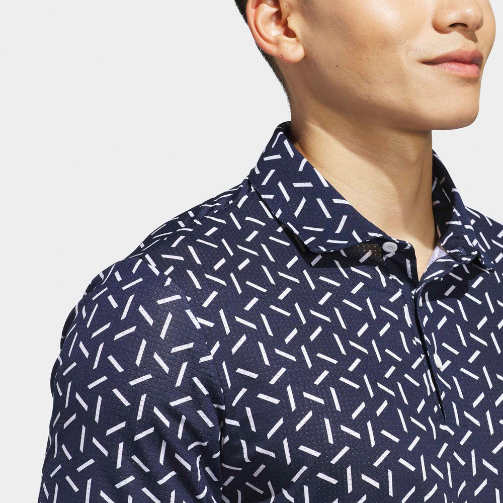 adidas Golf Shirt - U365 Mesh Print Polo - Col. Navy SS26