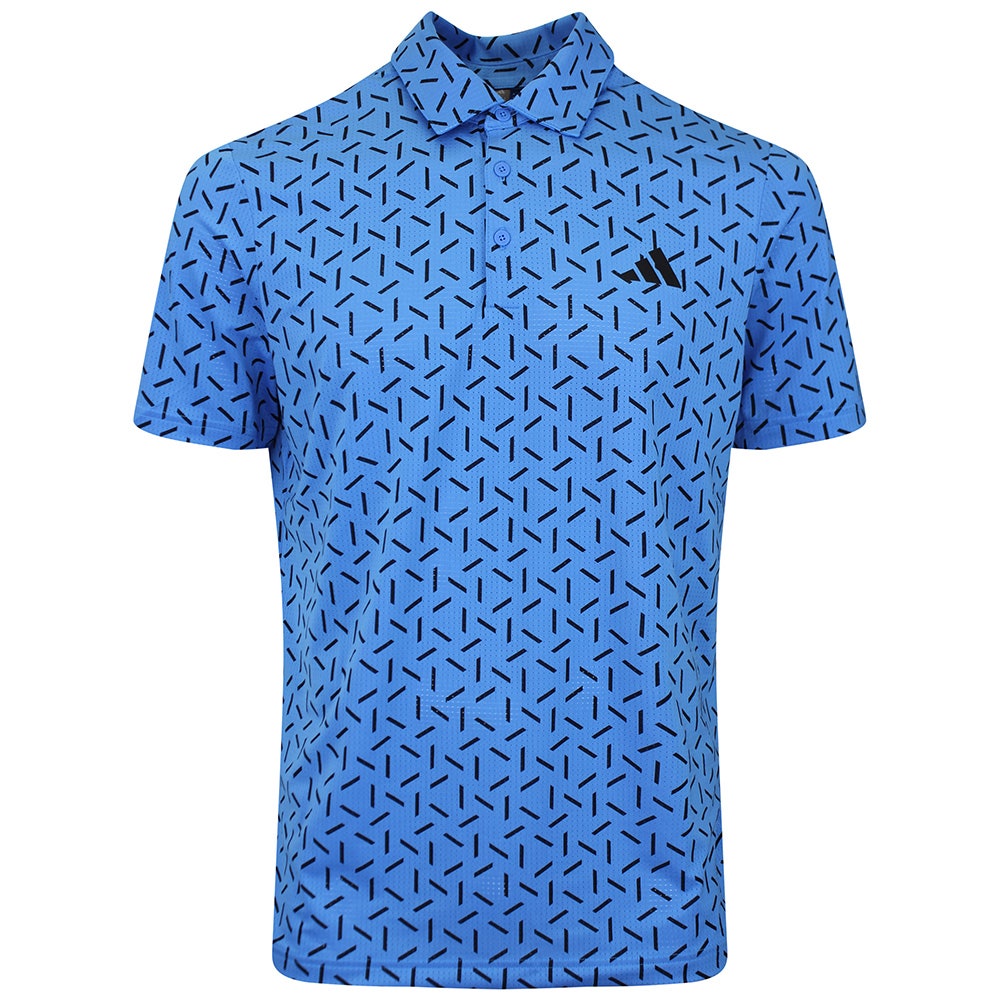 adidas Golf Shirt - U365 Mesh Print Polo - Lucid Ray Blue SS26