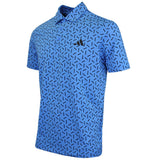 adidas Golf Shirt - U365 Mesh Print Polo - Lucid Ray Blue SS26