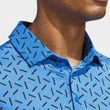 adidas Golf Shirt - U365 Mesh Print Polo - Lucid Ray Blue SS26