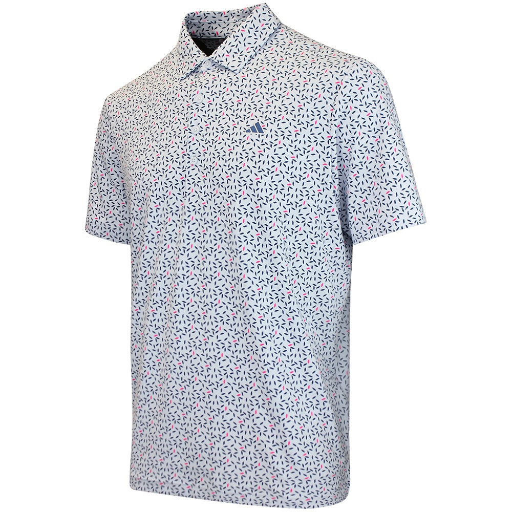 adidas Golf Shirt - U365+ Soft Print Polo - Crystal Sky SS26