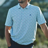 adidas Golf Shirt - U365+ Soft Print Polo - Crystal Sky SS26