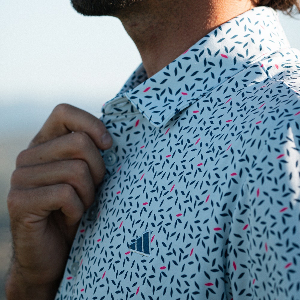adidas Golf Shirt - U365+ Soft Print Polo - Crystal Sky SS26