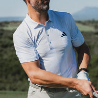 adidas Golf Shirt - U365 Tour Print Polo - Crystal Sky SS26