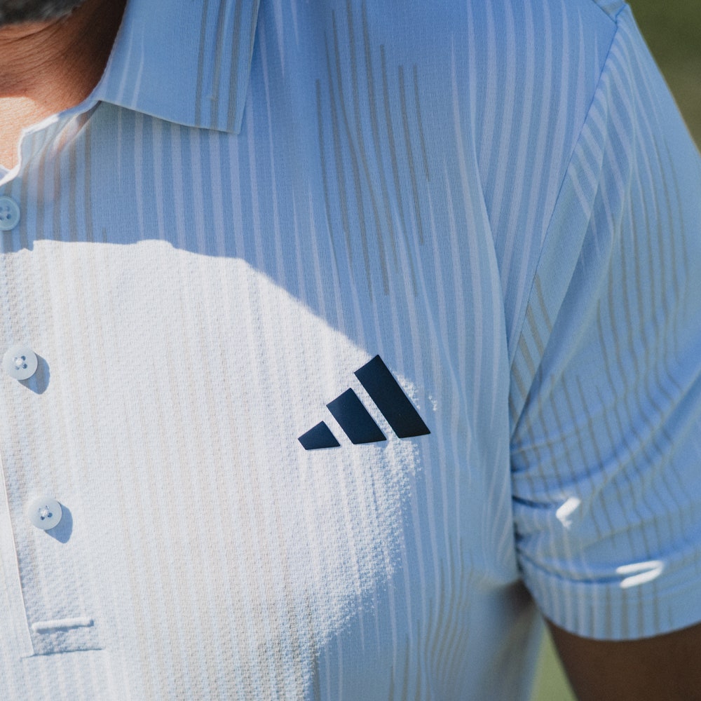 adidas Golf Shirt - U365 Tour Print Polo - Crystal Sky SS26