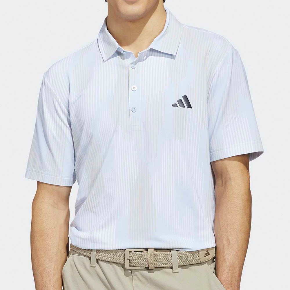 adidas Golf Shirt - U365 Tour Print Polo - Crystal Sky SS26