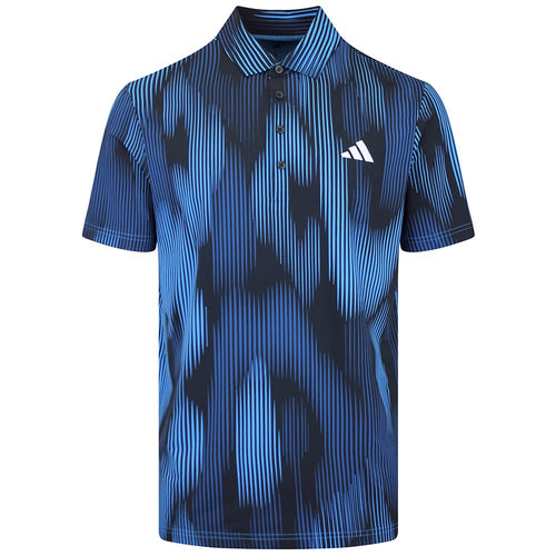 adidas Golf Shirt - U365 Tour Print Polo - Lucid Ray Blue SS26