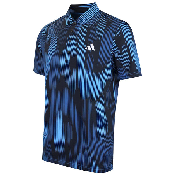 adidas Golf Shirt - U365 Tour Print Polo - Lucid Ray Blue SS26