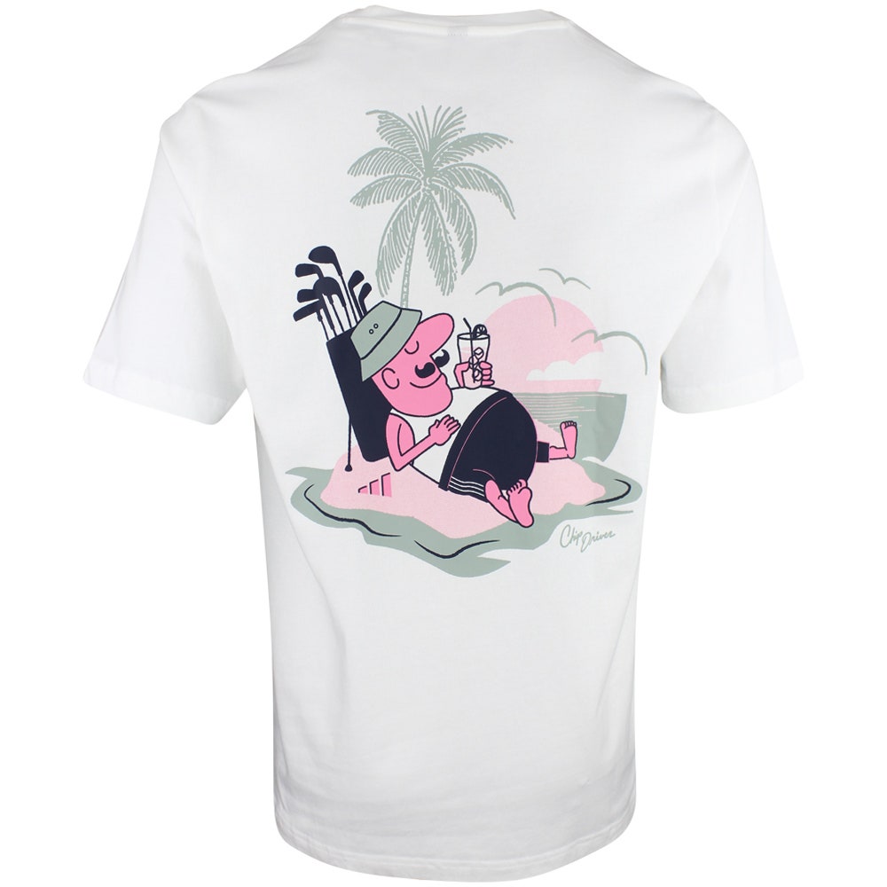 adidas Golf T-Shirt - Chip In Paradise Tee - White SS26