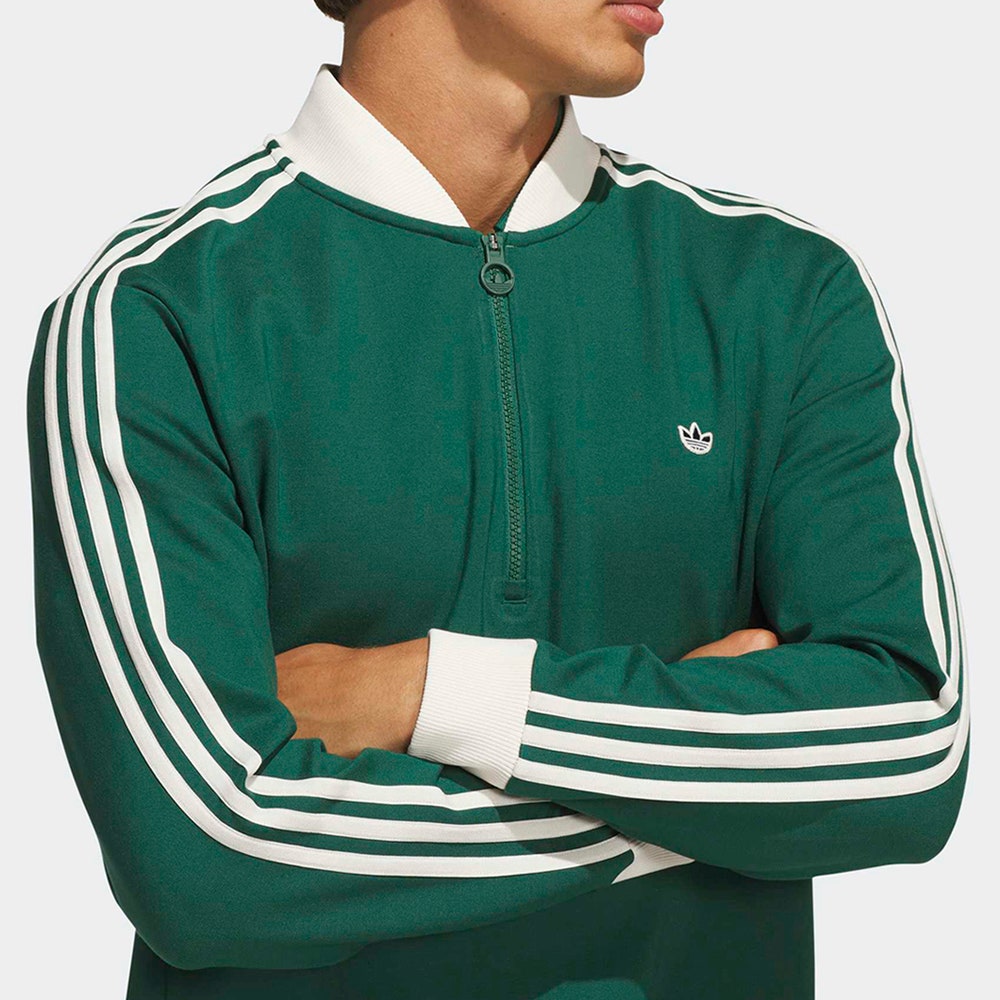 adidas Golf Originals - 3 Stripe QZ Pullover - Collegiate Green AW26