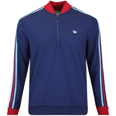 adidas Golf Originals - 3 Stripe QZ Pullover - Night Indigo AW26
