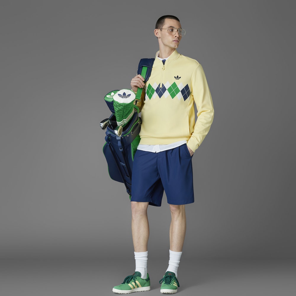 adidas Golf Originals - Argyle Print QZ Pullover - Almost Yellow SS25