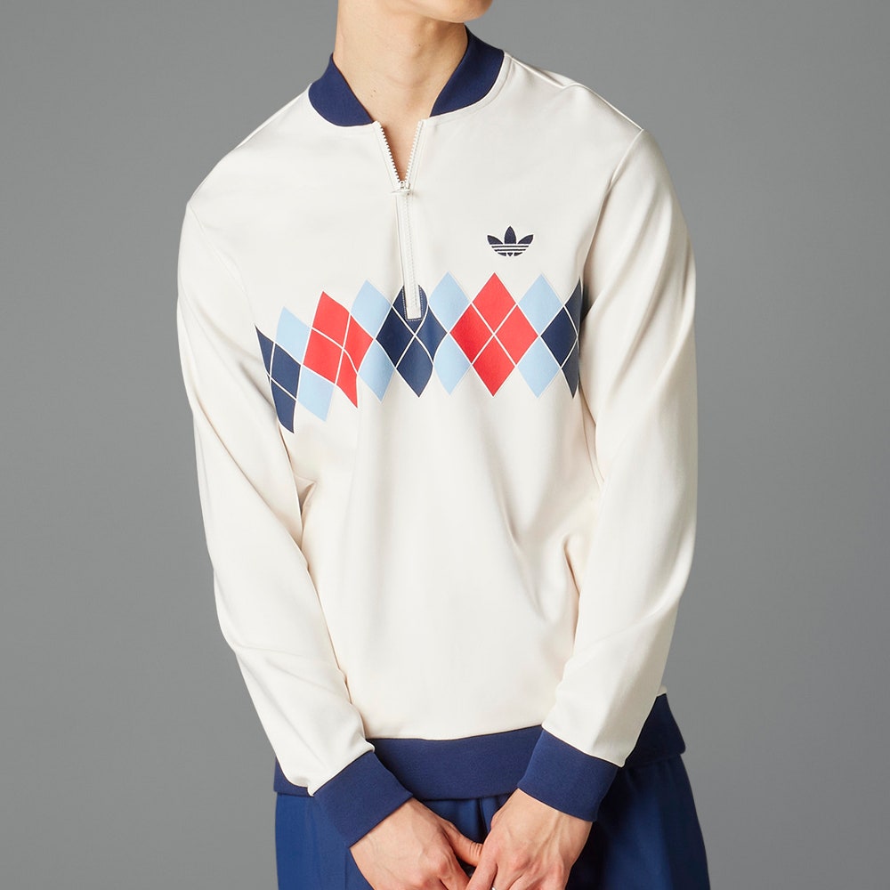 adidas Golf Originals - Argyle Print QZ Pullover - Chalk White SS25