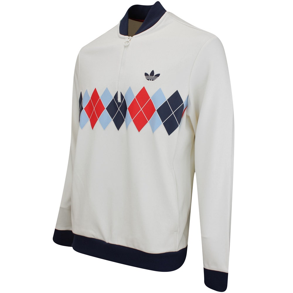 adidas Golf Originals - Argyle Print QZ Pullover - Chalk White SS25