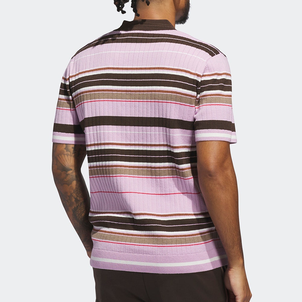 adidas Golf Originals - Multi Stripe Knit Polo - Bliss Lilac AW25