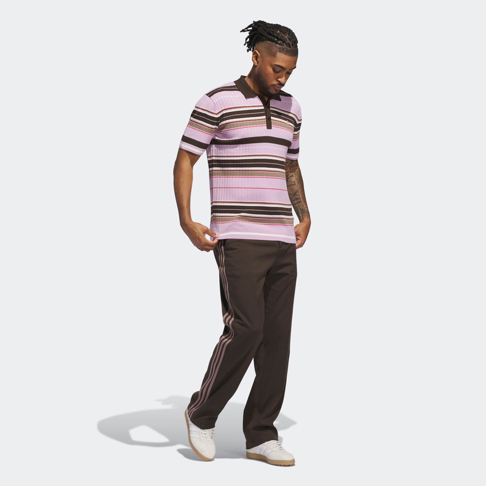 adidas Golf Originals - Multi Stripe Knit Polo - Bliss Lilac AW25