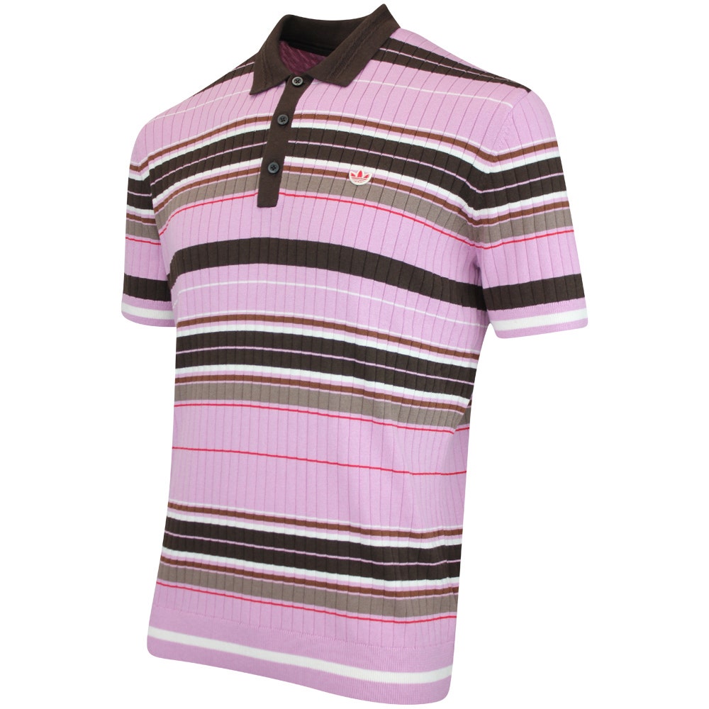 adidas Golf Originals - Multi Stripe Knit Polo - Bliss Lilac AW25