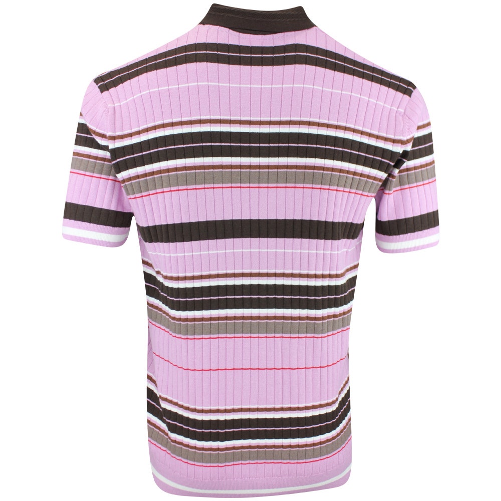 adidas Golf Originals - Multi Stripe Knit Polo - Bliss Lilac AW25