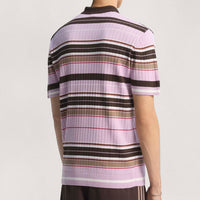 adidas Golf Originals - Multi Stripe Knit Polo - Bliss Lilac AW25