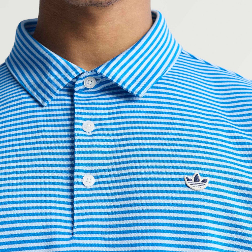 adidas Golf Originals - Stripe Pique Polo - Clear Sky AW25