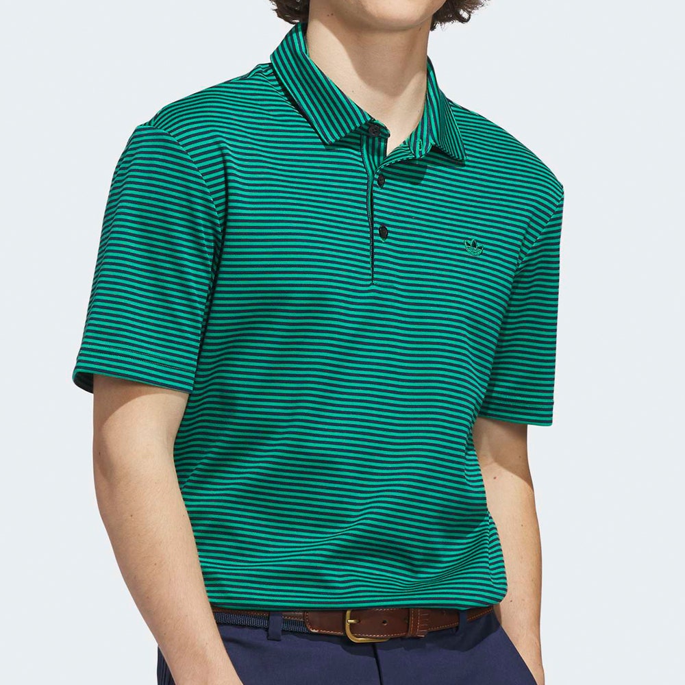 adidas Golf Originals - Stripe Pique Polo - Court Green SS26
