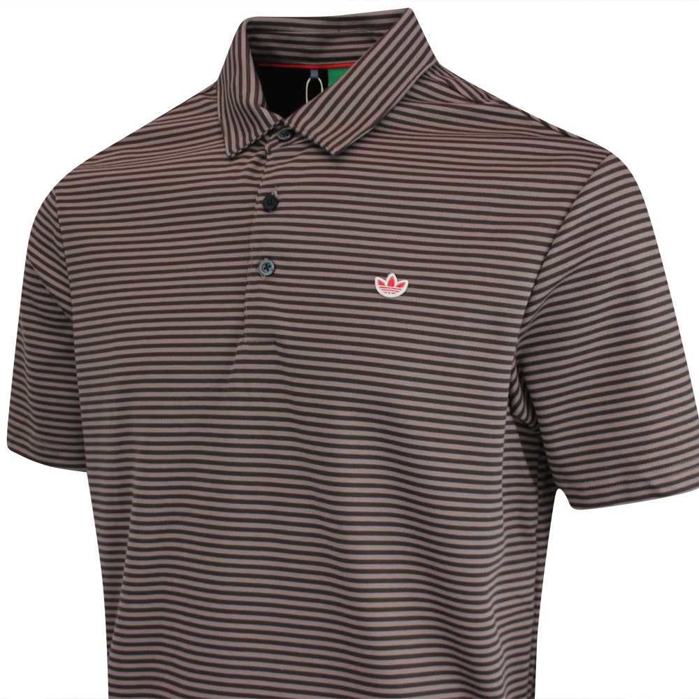 adidas Golf Originals - Stripe Pique Polo - Trace Brown AW25