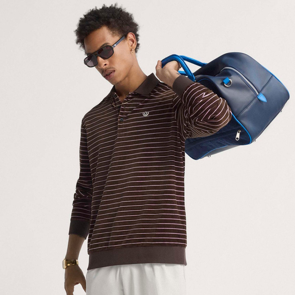 adidas Golf Originals - Velour LS Polo - Dark Brown AW25