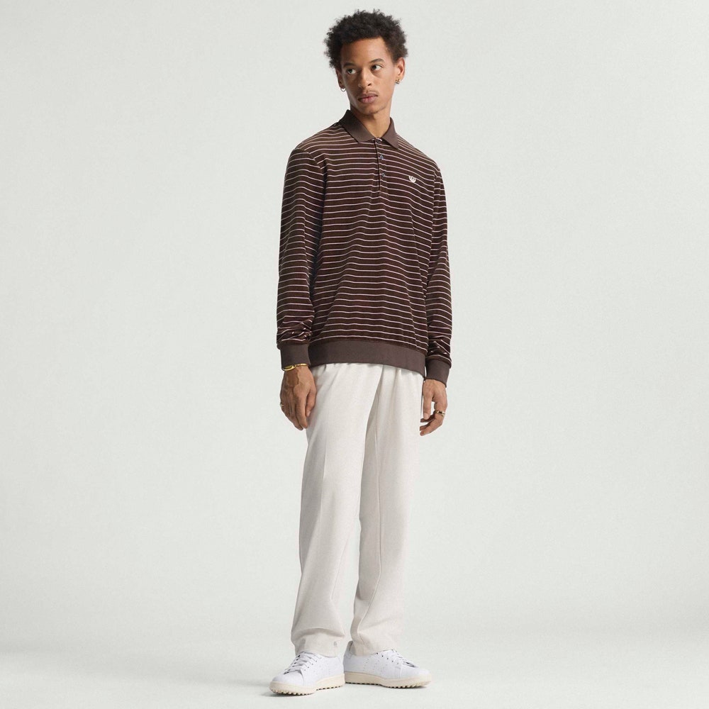 adidas Golf Originals - Velour LS Polo - Dark Brown AW25