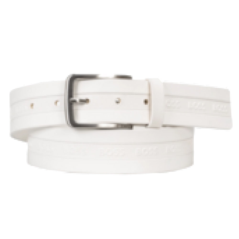 BOSS Golf Belt - Vered Grid Sz35 - Bright White SP26