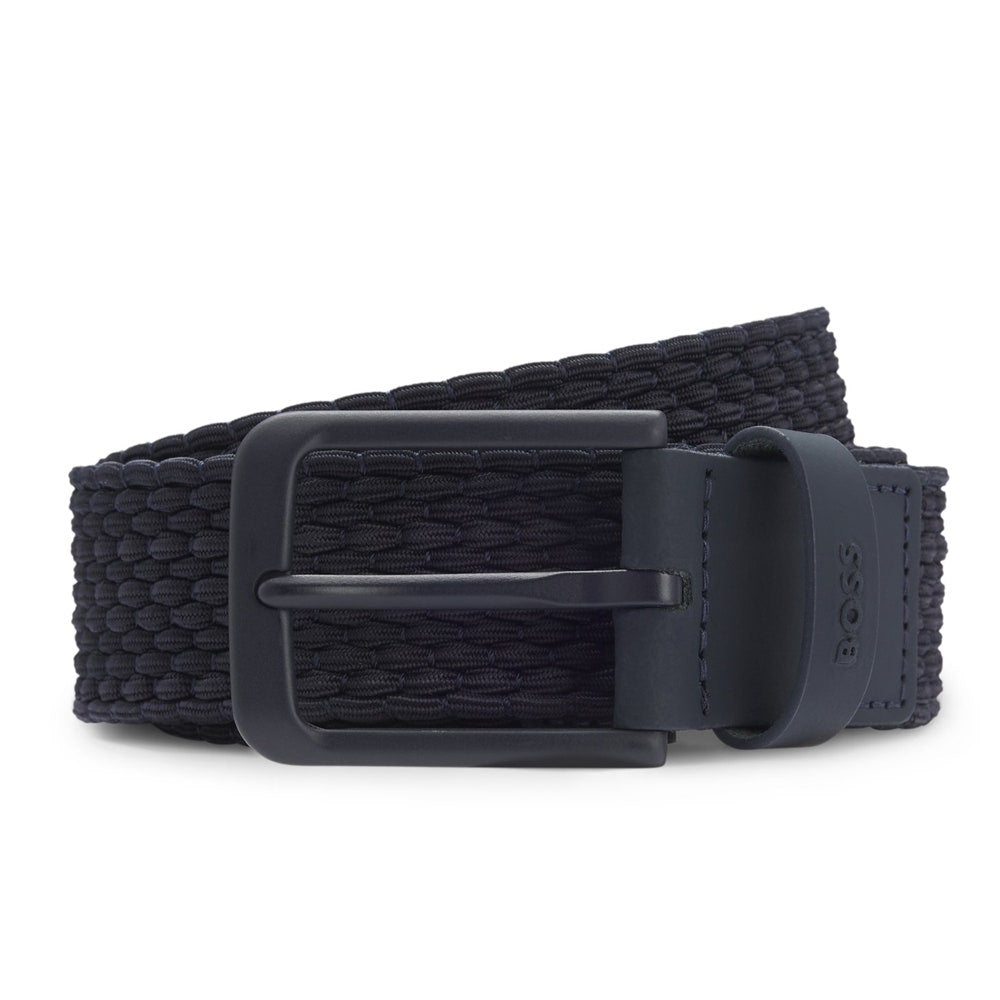 BOSS Golf Belt - Vern Woven Sz35 - Dark Navy SP26
