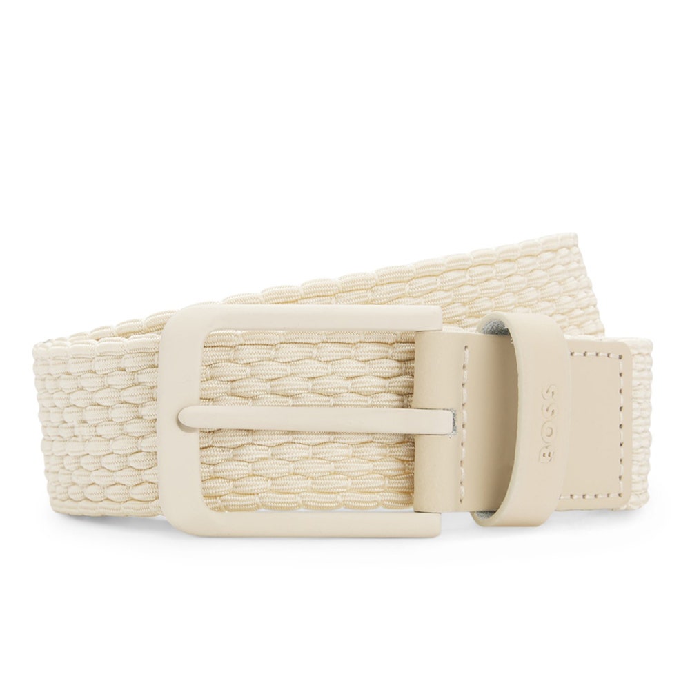 BOSS Golf Belt - Vern Woven Sz35 - Open Beige SP26