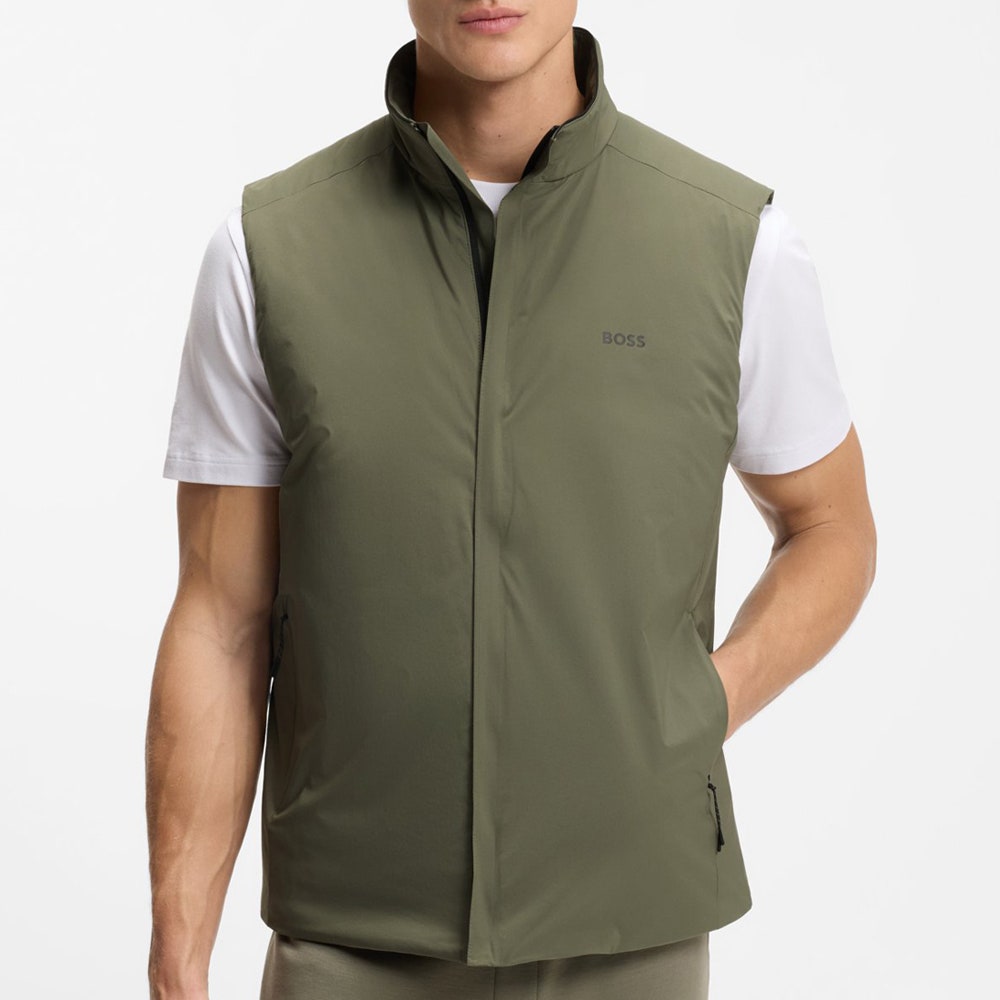 BOSS Golf Gilet - Lite-X Vest - Olive Green SP26