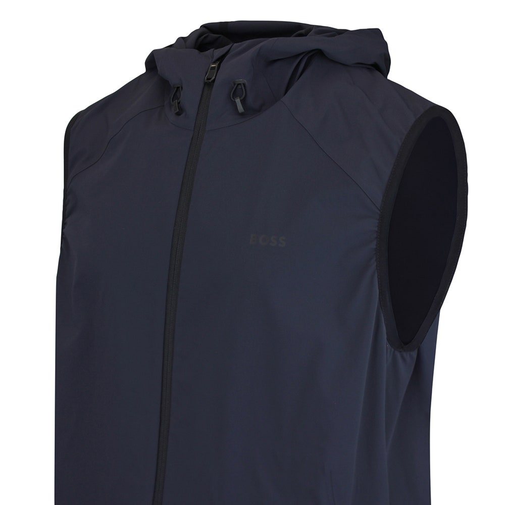 BOSS Golf Gilet - Terrace FZ Hooded Vest - Dark Navy SU26