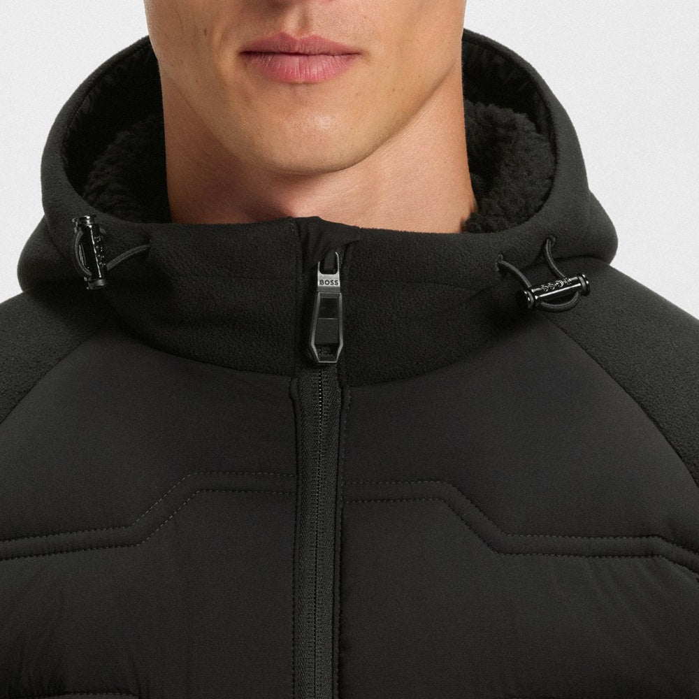 BOSS Golf Jacket - Hole19 Sherpa Hoodie - Black WI25