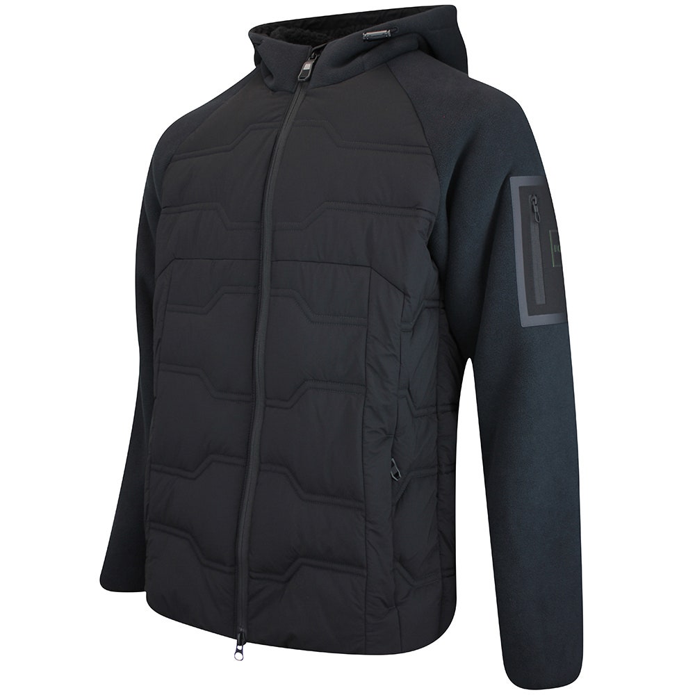 BOSS Golf Jacket - Hole19 Sherpa Hoodie - Black WI25